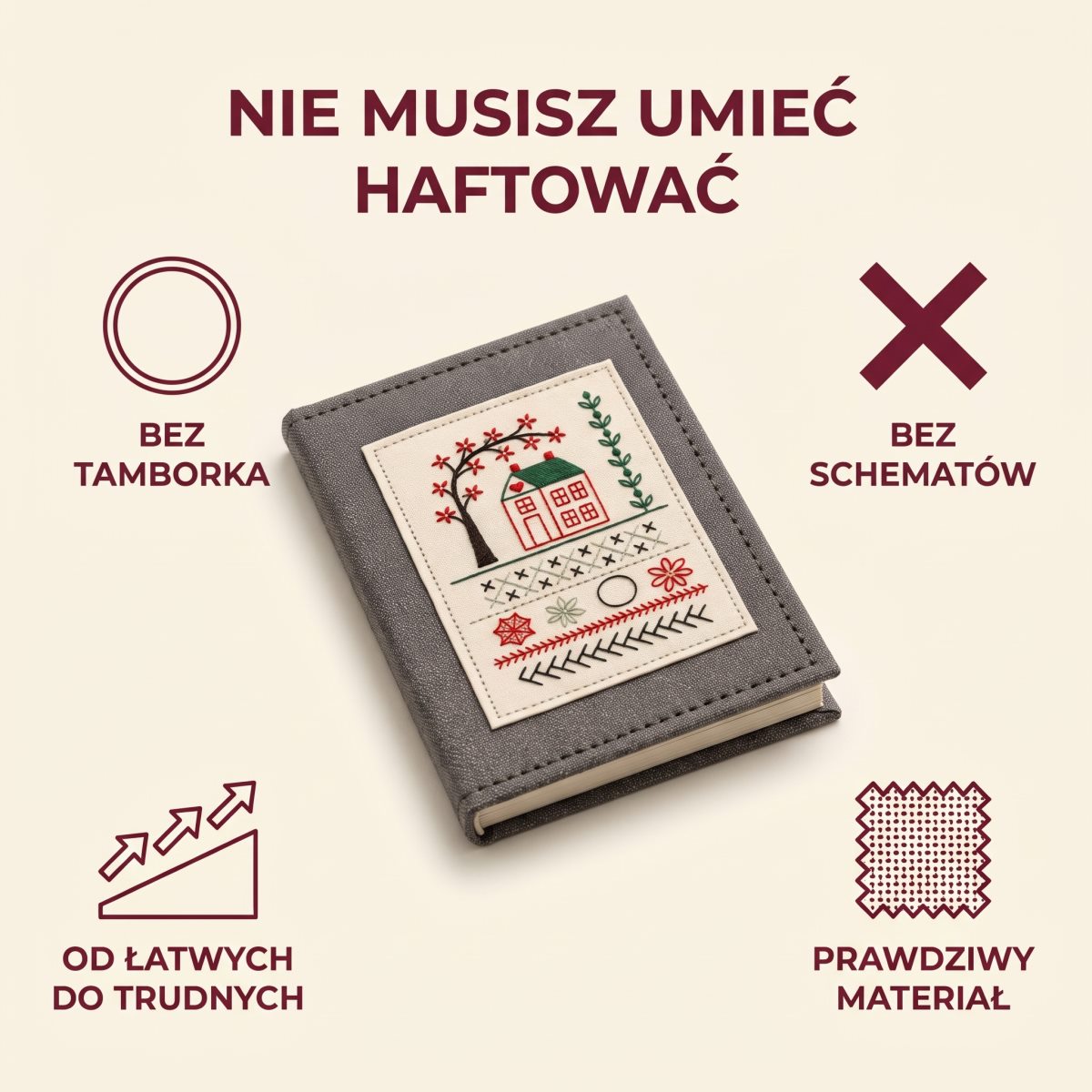 Nie musisz umieć haftować: bez tamborka, bez schematów